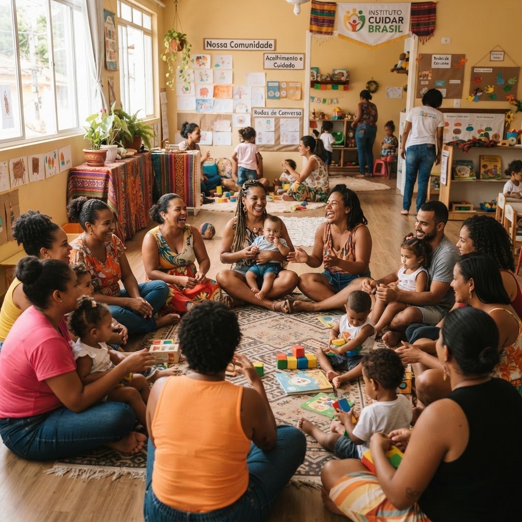 Foto ilustrativa de um encontro com famílias